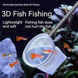 3D Telescopic stainless-steel aquarium shrimp and small fish net | 21cm-47cm