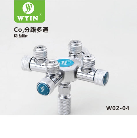 Wyin - 4 Way CO2 Splitter with needle Valve