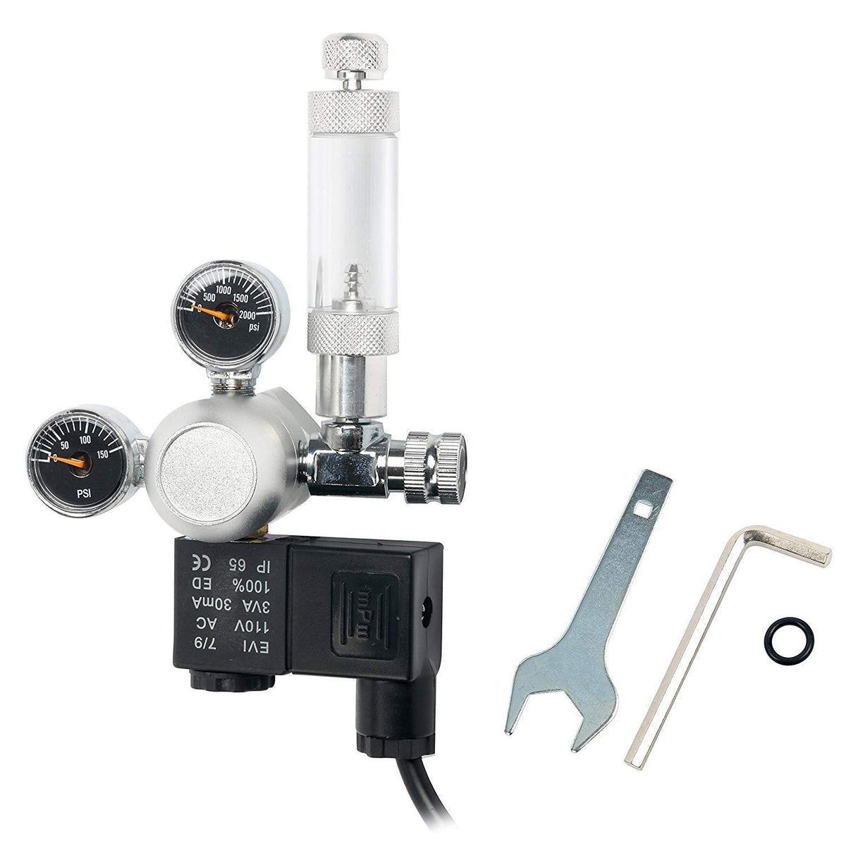 MpM - Dual Gauge CO2 Regulator with Solenoid & Bubble counter ...