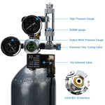 MUFAN CO2 Dual Gauge Regulator with Solenoid & Bubble Counter