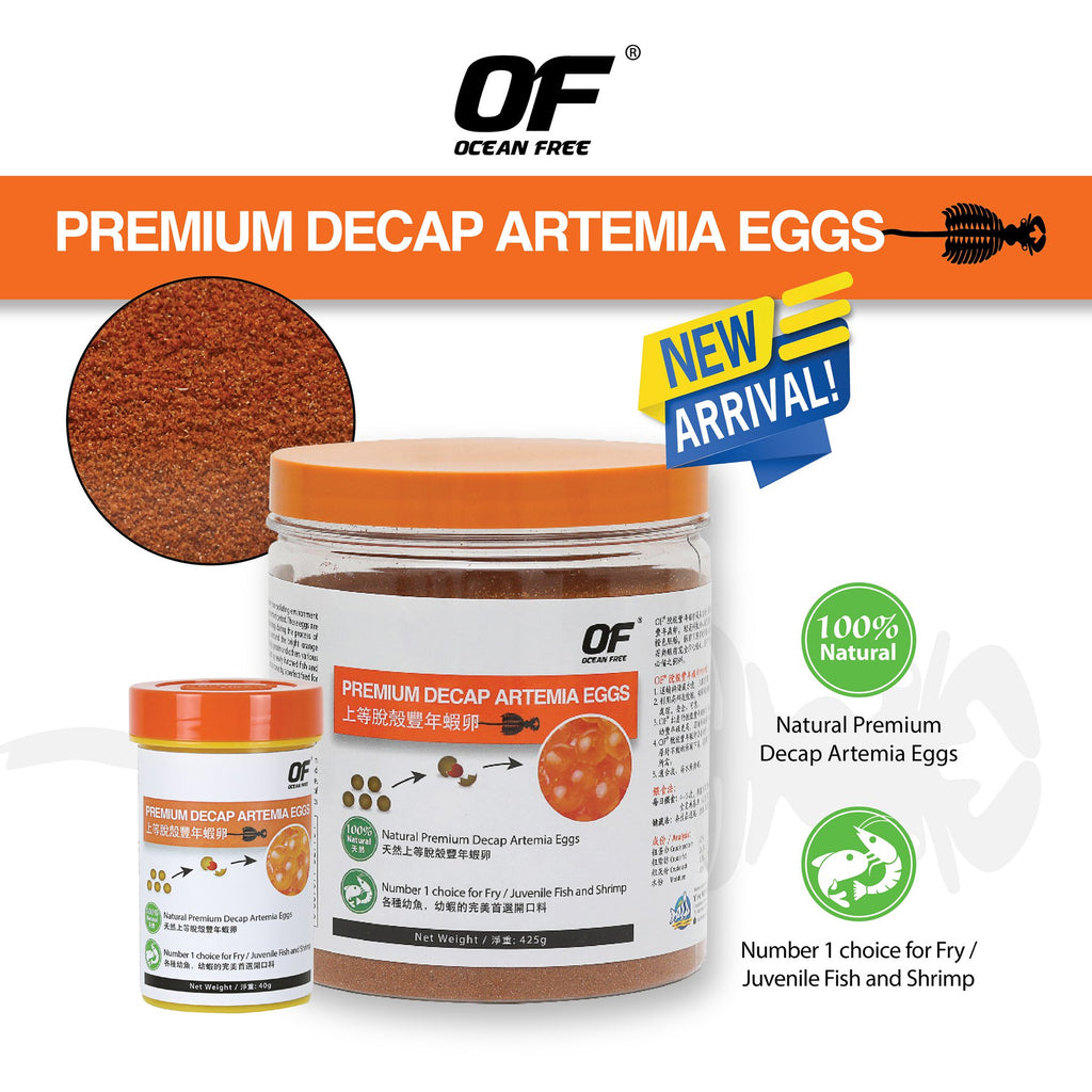 Ocean Free Premium Decap Artemia Eggs Natural Fish Fry Food