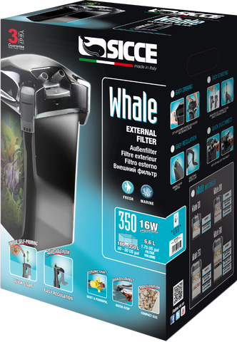 SICCE Whale 350 Professional External Canister Filter | 180-350 Litres | 1100 LPH